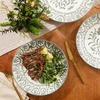 image:imageBloomhouse  2Time Oprahs Favorite Things  Valencia Flor 4 Piece Dessert amp Salad Plate Set 875 Stoneware Plates Mediterranean Floral Decal Design Microwave amp Dishwasher Safe Iris BlueFern Green 4pc Dinner Plate Set