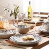 image:imageBloomhouse  2Time Oprahs Favorite Things  Valencia Flor 4 Piece Dessert amp Salad Plate Set 875 Stoneware Plates Mediterranean Floral Decal Design Microwave amp Dishwasher Safe Iris BlueIris Blue 16pc Dinnerware Set