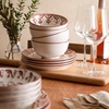 image:imageBloomhouse  2Time Oprahs Favorite Things  Valencia Flor 4 Piece Dessert amp Salad Plate Set 875 Stoneware Plates Mediterranean Floral Decal Design Microwave amp Dishwasher Safe Iris BluePomegranate Red 16pc Dinnerware Set
