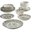 image:imageBloomhouse  2Time Oprahs Favorite Things  Valencia Flor 4 Piece Dessert amp Salad Plate Set 875 Stoneware Plates Mediterranean Floral Decal Design Microwave amp Dishwasher Safe Iris BlueFern Green 16pc Dinnerware Set