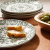 image:imageBloomhouse  2Time Oprahs Favorite Things  Valencia Flor 4 Piece Dessert amp Salad Plate Set 875 Stoneware Plates Mediterranean Floral Decal Design Microwave amp Dishwasher Safe Iris BlueFern Green 4pc Salad Plate Set