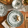 image:imageBloomhouse  2Time Oprahs Favorite Things  Valencia Flor 4 Piece Dessert amp Salad Plate Set 875 Stoneware Plates Mediterranean Floral Decal Design Microwave amp Dishwasher Safe Iris BlueFern Green 16pc Dinnerware Set