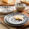 image:imageBloomhouse  2Time Oprahs Favorite Things  Valencia Flor 4 Piece Dessert amp Salad Plate Set 875 Stoneware Plates Mediterranean Floral Decal Design Microwave amp Dishwasher Safe Iris BlueIris Blue 16pc Dinnerware Set