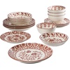 image:imageBloomhouse  2Time Oprahs Favorite Things  Valencia Flor 4 Piece Dessert amp Salad Plate Set 875 Stoneware Plates Mediterranean Floral Decal Design Microwave amp Dishwasher Safe Iris BluePomegranate Red 16pc Dinnerware Set