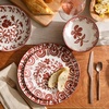 image:imageBloomhouse  2Time Oprahs Favorite Things  Valencia Flor 4 Piece Dessert amp Salad Plate Set 875 Stoneware Plates Mediterranean Floral Decal Design Microwave amp Dishwasher Safe Iris BluePomegranate Red 16pc Dinnerware Set