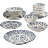image:imageBloomhouse  2Time Oprahs Favorite Things  Valencia Flor 4 Piece Dessert amp Salad Plate Set 875 Stoneware Plates Mediterranean Floral Decal Design Microwave amp Dishwasher Safe Iris BlueIris Blue 16pc Dinnerware Set