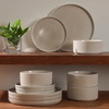 image:imageGibson Elite AvantGarde 12 Piece Stoneware Dinnerware Set for 4 Chateau Grey Plates and Bowls Set with Reactive Glaze Includes Dinner Plates Salad Plates and BowlsCream White Solana