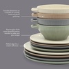 image:imageGibson Elite AvantGarde 12 Piece Stoneware Dinnerware Set for 4 Chateau Grey Plates and Bowls Set with Reactive Glaze Includes Dinner Plates Salad Plates and BowlsAssorted Colors Clover Hill