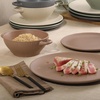 image:imageGibson Elite AvantGarde 12 Piece Stoneware Dinnerware Set for 4 Chateau Grey Plates and Bowls Set with Reactive Glaze Includes Dinner Plates Salad Plates and BowlsAssorted Colors Clover Hill