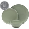 image:imageGibson Elite AvantGarde 12 Piece Stoneware Dinnerware Set for 4 Chateau Grey Plates and Bowls Set with Reactive Glaze Includes Dinner Plates Salad Plates and BowlsAssorted Colors Clover Hill
