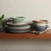 image:imageGibson Elite AvantGarde 12 Piece Stoneware Dinnerware Set for 4 Chateau Grey Plates and Bowls Set with Reactive Glaze Includes Dinner Plates Salad Plates and BowlsAssorted Colors Clover Hill
