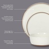 image:imageGibson Elite AvantGarde 12 Piece Stoneware Dinnerware Set for 4 Chateau Grey Plates and Bowls Set with Reactive Glaze Includes Dinner Plates Salad Plates and BowlsWhite Northrock