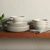 image:imageGibson Elite AvantGarde 12 Piece Stoneware Dinnerware Set for 4 Chateau Grey Plates and Bowls Set with Reactive Glaze Includes Dinner Plates Salad Plates and BowlsWhite Cream Clover Hill