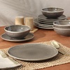 image:imageGibson Elite AvantGarde 12 Piece Stoneware Dinnerware Set for 4 Chateau Grey Plates and Bowls Set with Reactive Glaze Includes Dinner Plates Salad Plates and BowlsBrown Sandy Pines