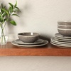 image:imageGibson Elite AvantGarde 12 Piece Stoneware Dinnerware Set for 4 Chateau Grey Plates and Bowls Set with Reactive Glaze Includes Dinner Plates Salad Plates and BowlsBrown Sandy Pines