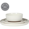 image:imageGibson Elite AvantGarde 12 Piece Stoneware Dinnerware Set for 4 Chateau Grey Plates and Bowls Set with Reactive Glaze Includes Dinner Plates Salad Plates and BowlsWhite Northrock