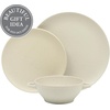 image:imageGibson Elite AvantGarde 12 Piece Stoneware Dinnerware Set for 4 Chateau Grey Plates and Bowls Set with Reactive Glaze Includes Dinner Plates Salad Plates and BowlsWhite Cream Clover Hill