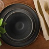 image:imageGibson Elite AvantGarde 12 Piece Stoneware Dinnerware Set for 4 Chateau Grey Plates and Bowls Set with Reactive Glaze Includes Dinner Plates Salad Plates and BowlsBlack Coastal Forest