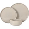 image:imageGibson Elite AvantGarde 12 Piece Stoneware Dinnerware Set for 4 Chateau Grey Plates and Bowls Set with Reactive Glaze Includes Dinner Plates Salad Plates and BowlsGrey Moonstone