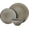 image:imageGibson Elite AvantGarde 12 Piece Stoneware Dinnerware Set for 4 Chateau Grey Plates and Bowls Set with Reactive Glaze Includes Dinner Plates Salad Plates and BowlsSlate Grey Coastal Forest