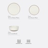image:imageGibson Elite AvantGarde 12 Piece Stoneware Dinnerware Set for 4 Chateau Grey Plates and Bowls Set with Reactive Glaze Includes Dinner Plates Salad Plates and BowlsWhite Northrock