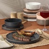 image:imageGibson Elite AvantGarde 12 Piece Stoneware Dinnerware Set for 4 Chateau Grey Plates and Bowls Set with Reactive Glaze Includes Dinner Plates Salad Plates and BowlsAssorted Colors Northrock
