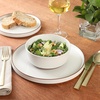 image:imageGibson Elite AvantGarde 12 Piece Stoneware Dinnerware Set for 4 Chateau Grey Plates and Bowls Set with Reactive Glaze Includes Dinner Plates Salad Plates and BowlsWhite Northrock