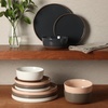 image:imageGibson Elite AvantGarde 12 Piece Stoneware Dinnerware Set for 4 Chateau Grey Plates and Bowls Set with Reactive Glaze Includes Dinner Plates Salad Plates and BowlsAssorted Colors Northrock
