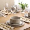 image:imageGibson Elite AvantGarde 12 Piece Stoneware Dinnerware Set for 4 Chateau Grey Plates and Bowls Set with Reactive Glaze Includes Dinner Plates Salad Plates and BowlsGrey Moonstone