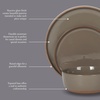 image:imageGibson Elite AvantGarde 12 Piece Stoneware Dinnerware Set for 4 Chateau Grey Plates and Bowls Set with Reactive Glaze Includes Dinner Plates Salad Plates and BowlsBrown Northrock