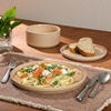 image:imageGibson Elite AvantGarde 12 Piece Stoneware Dinnerware Set for 4 Chateau Grey Plates and Bowls Set with Reactive Glaze Includes Dinner Plates Salad Plates and BowlsTerracotta Orange Solana