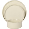 image:imageGibson Elite AvantGarde 12 Piece Stoneware Dinnerware Set for 4 Chateau Grey Plates and Bowls Set with Reactive Glaze Includes Dinner Plates Salad Plates and BowlsLinen White AvantGarde