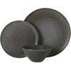 image:imageGibson Elite AvantGarde 12 Piece Stoneware Dinnerware Set for 4 Chateau Grey Plates and Bowls Set with Reactive Glaze Includes Dinner Plates Salad Plates and BowlsBlack Coastal Forest