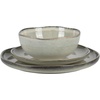 image:imageGibson Elite Island Bay 12Piece New Bone China Dinnerware Set Service for 4 Reactive Glaze Plates and Bowls Dishwasher and Microwave Safe Black and CreamMoon White Nardini