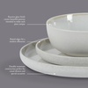 image:imageGibson Elite Island Bay 12Piece New Bone China Dinnerware Set Service for 4 Reactive Glaze Plates and Bowls Dishwasher and Microwave Safe Black and CreamTahoe Cream White