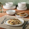 image:imageGibson Elite Island Bay 12Piece New Bone China Dinnerware Set Service for 4 Reactive Glaze Plates and Bowls Dishwasher and Microwave Safe Black and CreamTahoe Cream White