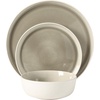 image:imageGibson Elite Island Bay 12Piece New Bone China Dinnerware Set Service for 4 Reactive Glaze Plates and Bowls Dishwasher and Microwave Safe Black and CreamGrey Tahoe Sunset