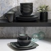 image:imageGibson Elite Island Bay 12Piece New Bone China Dinnerware Set Service for 4 Reactive Glaze Plates and Bowls Dishwasher and Microwave Safe Black and CreamEclipse Soho Lounge