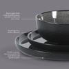 image:imageGibson Elite Island Bay 12Piece New Bone China Dinnerware Set Service for 4 Reactive Glaze Plates and Bowls Dishwasher and Microwave Safe Black and CreamTahoe Black