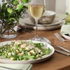 image:imageGibson Elite Island Bay 12Piece New Bone China Dinnerware Set Service for 4 Reactive Glaze Plates and Bowls Dishwasher and Microwave Safe Black and CreamCream  Green Island Bay