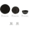 image:imageGibson Elite Island Bay 12Piece New Bone China Dinnerware Set Service for 4 Reactive Glaze Plates and Bowls Dishwasher and Microwave Safe Black and CreamBlack Nardini