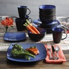 image:imageGibson Elite Island Bay 12Piece New Bone China Dinnerware Set Service for 4 Reactive Glaze Plates and Bowls Dishwasher and Microwave Safe Black and CreamSapphire Soho Lounge