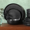 image:imageGibson Elite Island Bay 12Piece New Bone China Dinnerware Set Service for 4 Reactive Glaze Plates and Bowls Dishwasher and Microwave Safe Black and CreamTahoe Black
