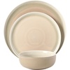 image:imageGibson Elite Island Bay 12Piece New Bone China Dinnerware Set Service for 4 Reactive Glaze Plates and Bowls Dishwasher and Microwave Safe Black and CreamCream  Green Island Bay