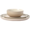 image:imageGibson Elite Island Bay 12Piece New Bone China Dinnerware Set Service for 4 Reactive Glaze Plates and Bowls Dishwasher and Microwave Safe Black and CreamCream  Green Island Bay