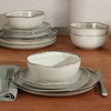 image:imageGibson Elite Island Bay 12Piece New Bone China Dinnerware Set Service for 4 Reactive Glaze Plates and Bowls Dishwasher and Microwave Safe Black and CreamMoon White Nardini