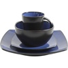 image:imageGibson Elite Island Bay 12Piece New Bone China Dinnerware Set Service for 4 Reactive Glaze Plates and Bowls Dishwasher and Microwave Safe Black and CreamSapphire Soho Lounge