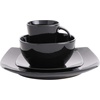image:imageGibson Elite Island Bay 12Piece New Bone China Dinnerware Set Service for 4 Reactive Glaze Plates and Bowls Dishwasher and Microwave Safe Black and CreamBlack Soho Lounge