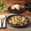 image:imageGibson Elite Island Bay 12Piece New Bone China Dinnerware Set Service for 4 Reactive Glaze Plates and Bowls Dishwasher and Microwave Safe Black and CreamBlack Nardini