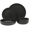 image:imageGibson Elite Island Bay 12Piece New Bone China Dinnerware Set Service for 4 Reactive Glaze Plates and Bowls Dishwasher and Microwave Safe Black and CreamBlack Pasco